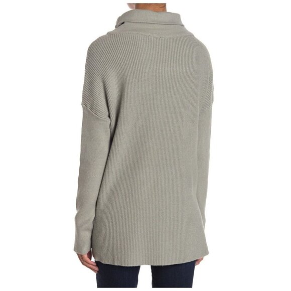 New Devotion by Cyrus Sweater Small Cowl Neck Ribbed Tunic Gray Womens NWT - Picture 2 of 2